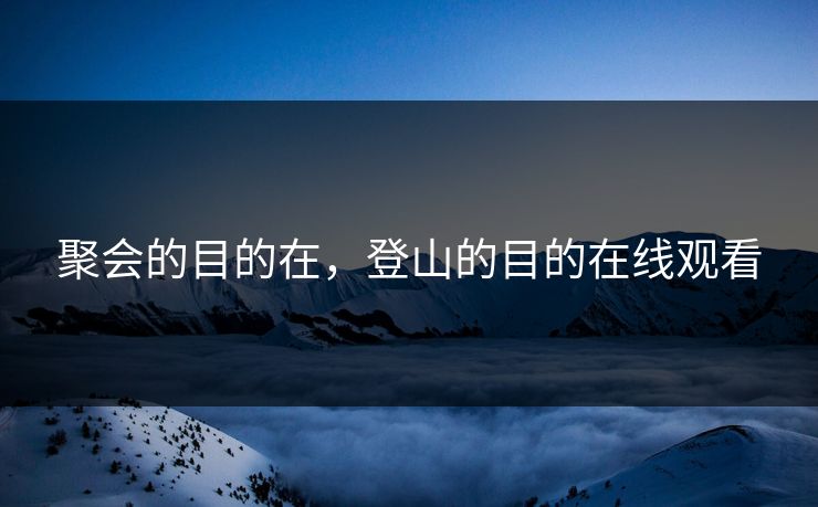 聚会的目的在,登山的目的在线观看